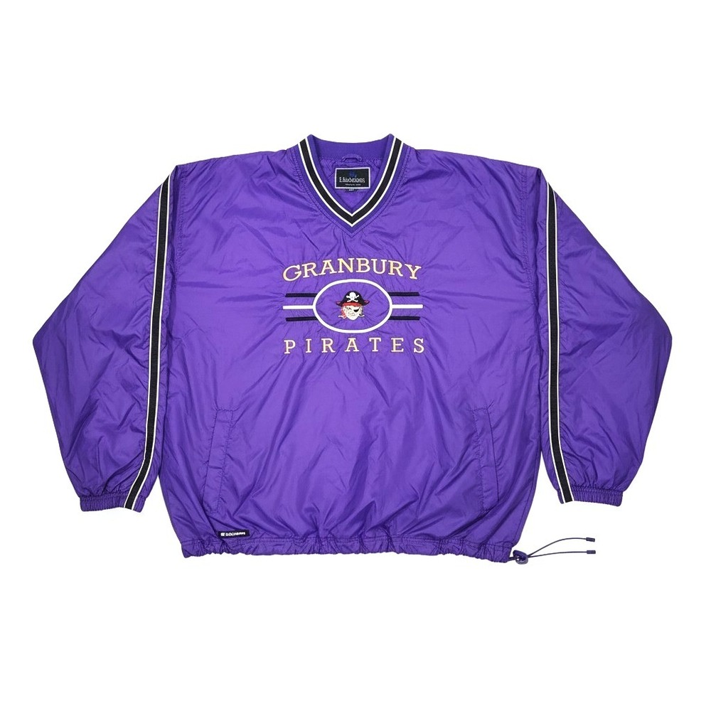 Holloway Y2K V Neck Pullover Windbreaker Jacket XXL Purple Granbury Pirates